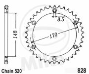 rozeta CAGIVA T4E, T4R, SUZUKI DR, RM.7274673