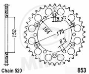 rozeta YAMAHA DT,TT,XT,WR,YFM,YFS,YZ. 7271489